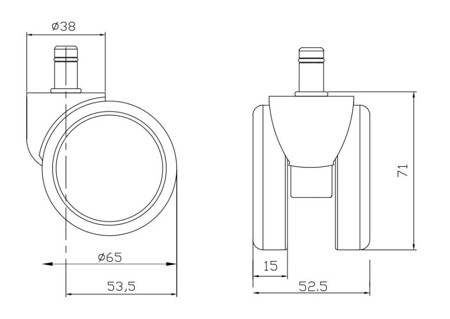 65mm BIFMA Caster Wheel for Mesh Chair